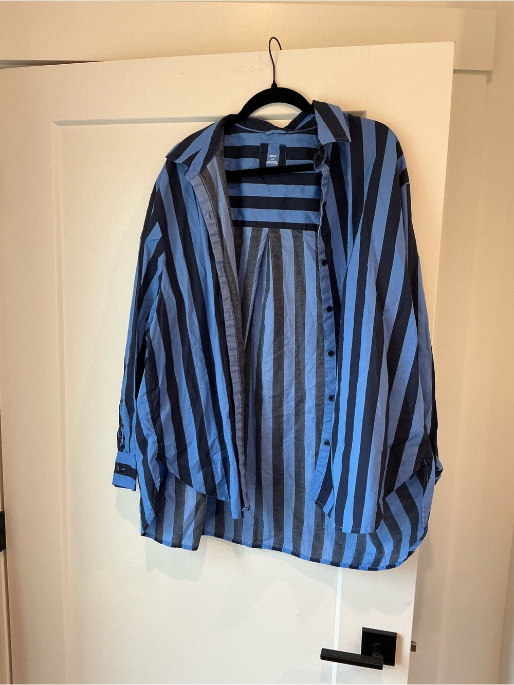 aerie Blue and Black Striped Shirt